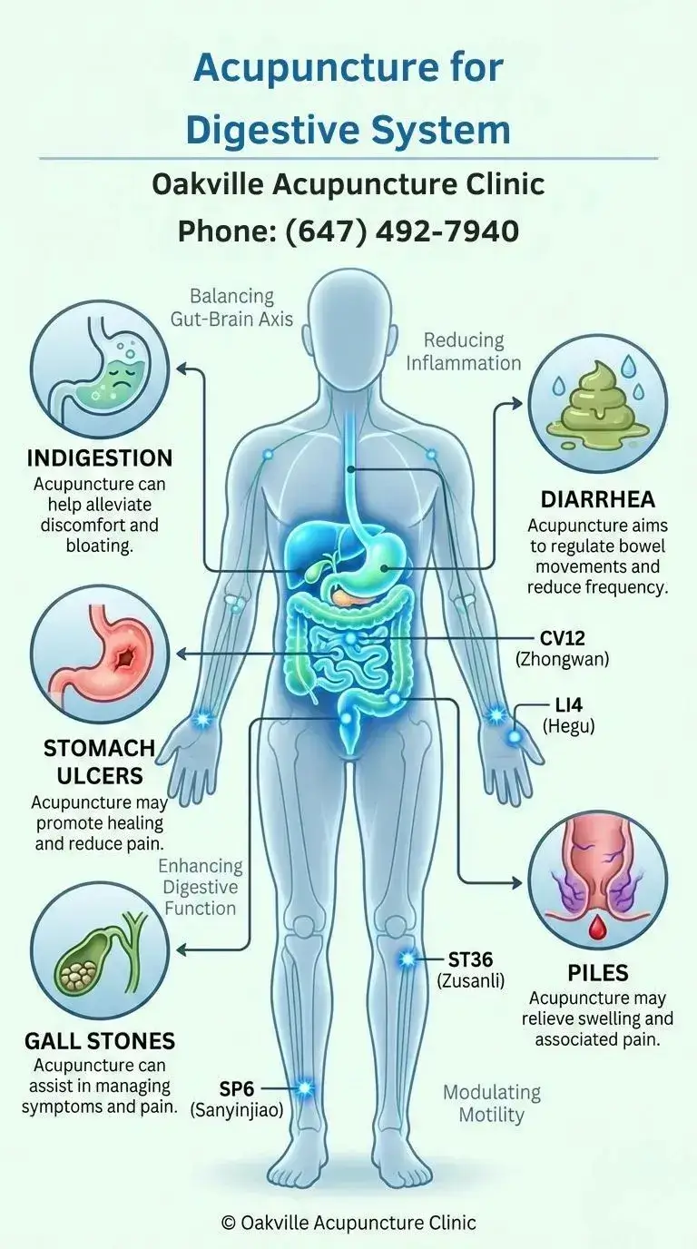 Acupuncture for Digestive System - Infographic -Oakville Acupuncture Clinic